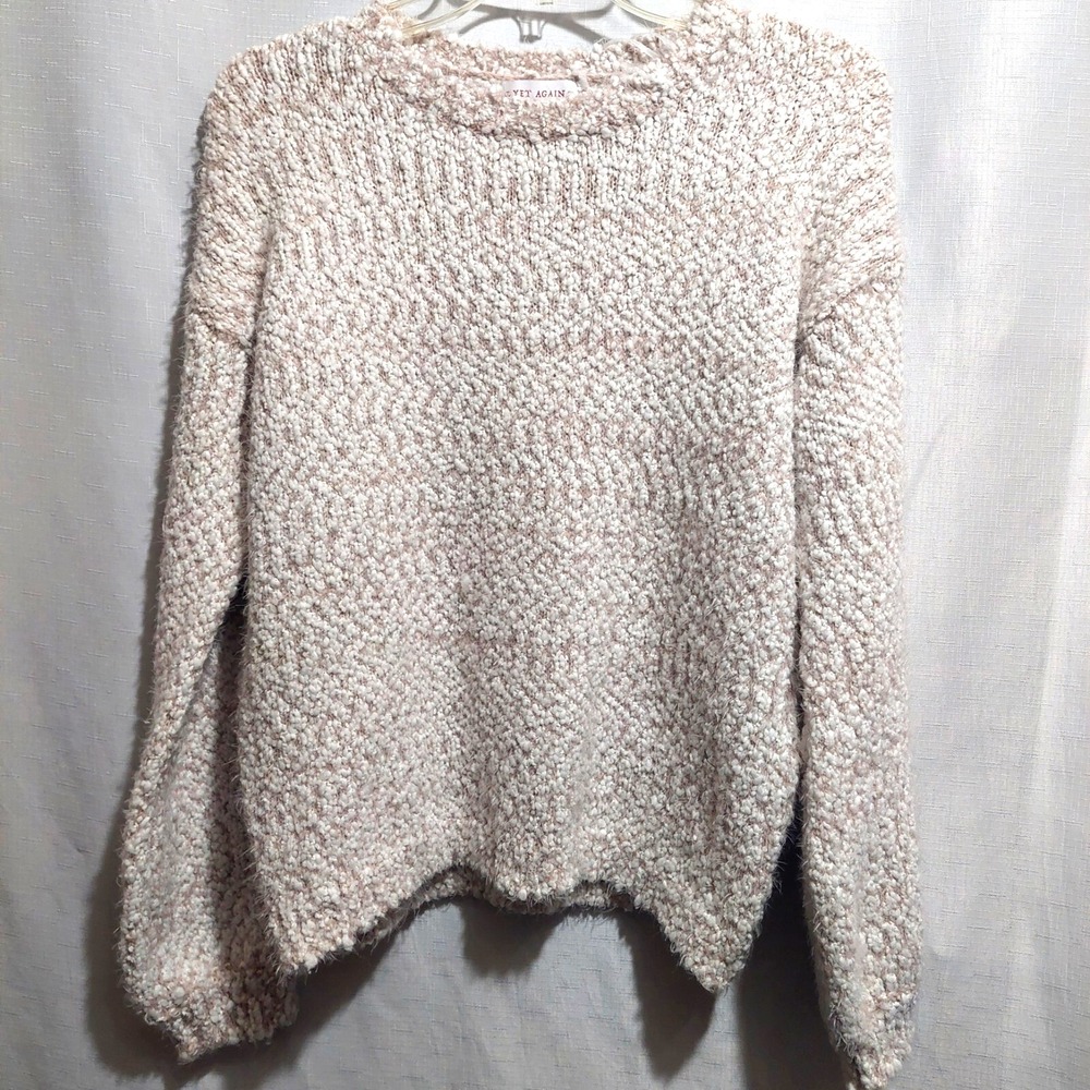 Yet Again Womens Medium Chunky Knit Sweater Pullover Long Sleeves NEW